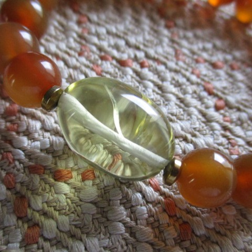 ナポレオンが愛した石/カーネリアンと煙水晶ブレスレット ブレスレット