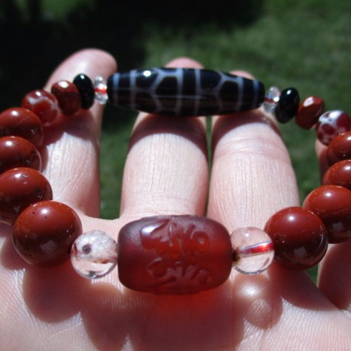 赤瑪瑙観音老天珠ブレスレット