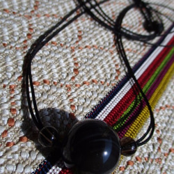 産地特定：チベット産天眼石18mm珠　お紐仕立て 無段階調節可能 ネックレス 3枚目の画像