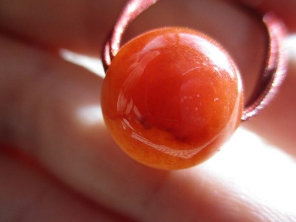 赤翡 ミャンマー赤翡翠 お紐仕立て無段階調節可能ネックレス もしくはストラップ 628-2 5枚目の画像