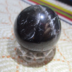 再販 在庫限り　天然黒水晶：モリオン 丸玉　35ｍｍ　913-1 5枚目の画像