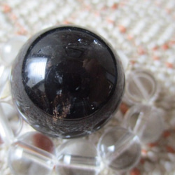 再販 在庫限り　天然黒水晶：モリオン 丸玉　20ｍｍ　914-2 2枚目の画像