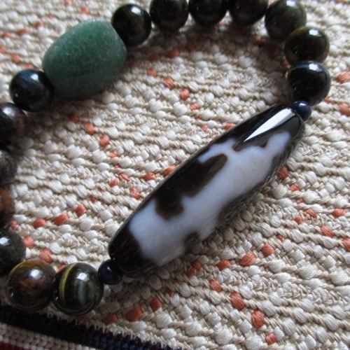 如意観音天珠ブレスレット 如意観音天珠 水蓮花天珠 ブレスレット 12mm パワーストーン