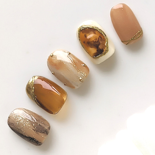 送料無料☆ネイル☆べっ甲 ニュアンス ネイルチップ ネイルチップ