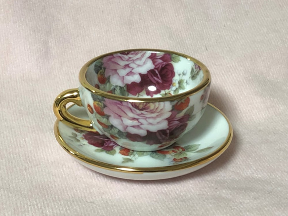 微型餐具Amai Rose&#39;s Cup＆Saucer 第3張的照片