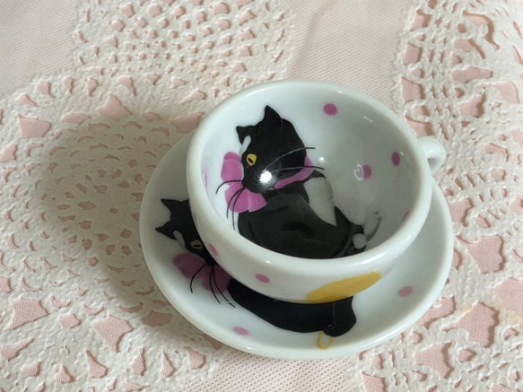 微型餐具Ribon Nyanko Cup＆Saucer 第1張的照片