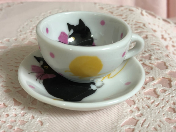 微型餐具Ribon Nyanko Cup＆Saucer 第2張的照片