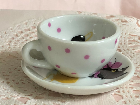 微型餐具Ribon Nyanko Cup＆Saucer 第4張的照片