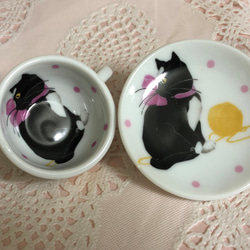 微型餐具Ribon Nyanko Cup＆Saucer 第5張的照片