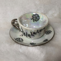 微型餐具黑王子小杯子和茶碟 第2張的照片
