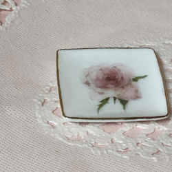 微型餐具粉紅玫瑰小方盤 第3張的照片