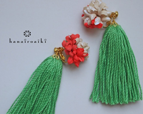 hanairoaiki ビーズ hanairoaiki 片耳 ワッ花 アクセサリー