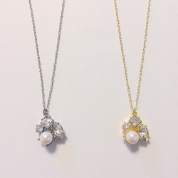 【sale】pearl×bijou necklace(gold) 5枚目の画像