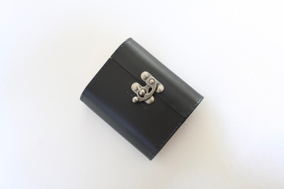 飛び出す絵本のような革財布mini（イタリアンレザー　黒） 1枚目の画像