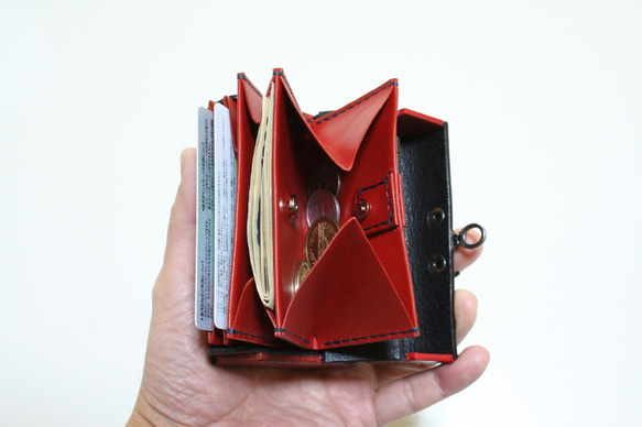 飛び出す絵本のような革財布mini（イタリアンレザー　黒） 5枚目の画像