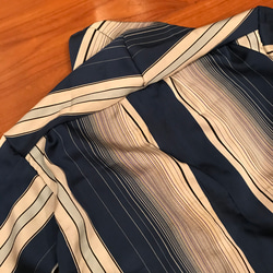 着物リメイク　縞単衣からショールコート 4枚目の画像