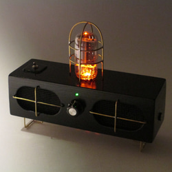 真空管 オブジェ LED ランプ ライト スマホ アンプ スピーカー スチームパンク 001 1枚目の画像
