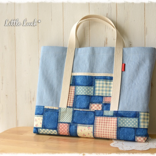 ☆受注☆レッスンバッグ〈デニムパッチワーク〉 レッスンバッグ Little 
