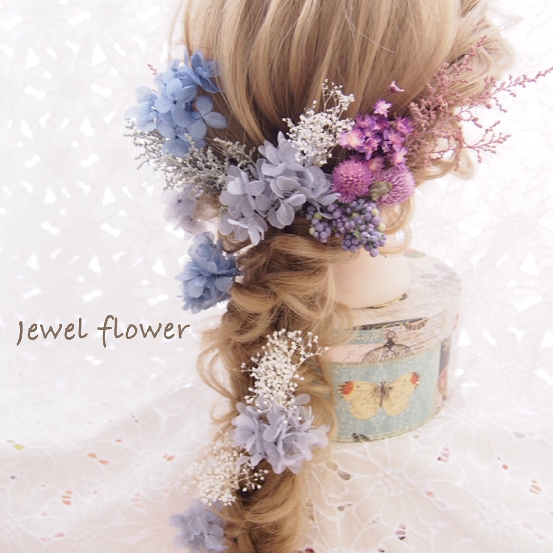 No.0008  人気No.2♡ピンクパープルのヴィンテージヘッドドレス