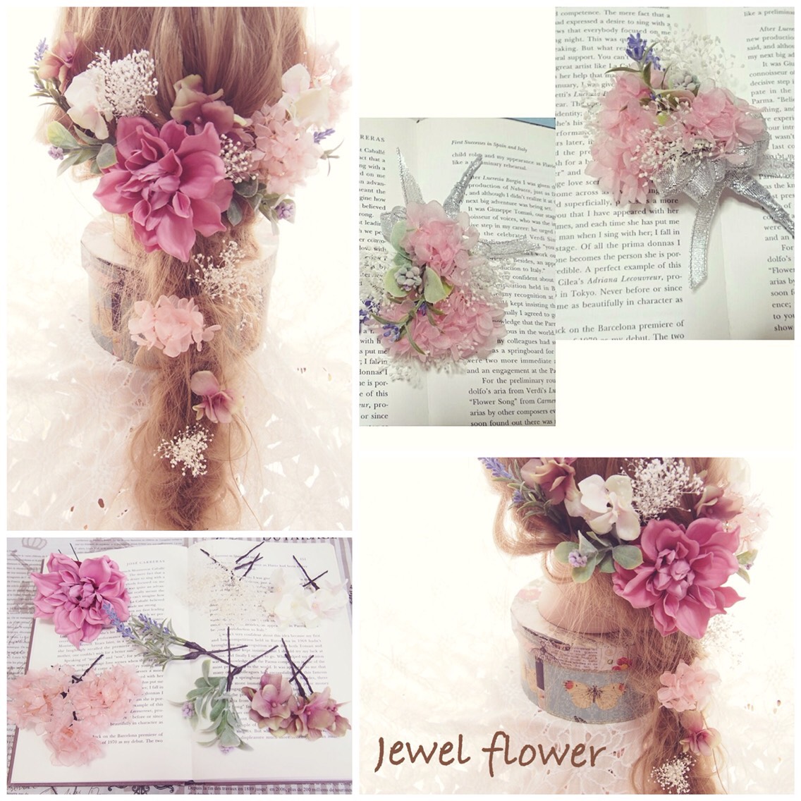 2点set♡アンティークピンクのヘッドドレス＊ブートニア