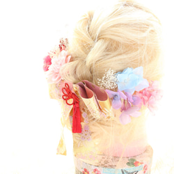 ミミ様専用ページ＊西陣織リボンとピンクダリア髪飾り 4枚目の画像