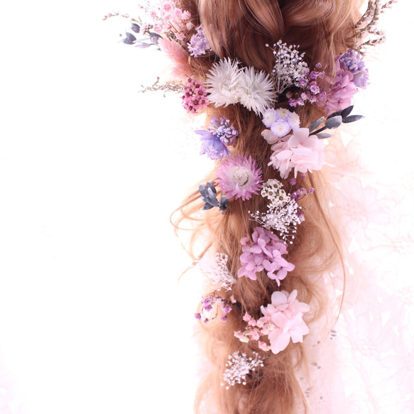 おすすめ♡パウダーピンク×パープル ヘッドドレス 2枚目の画像