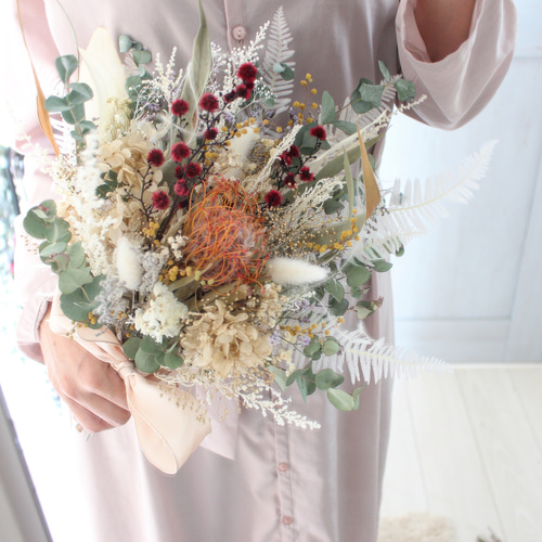 ブーケ ブートニア ヘッドパーツ フラワー付き