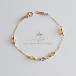 14kgf twinkle bracelet～フレッシュカラー天然石のブレスレット 3枚目の画像