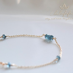 14Kgf ◇echelle◆douce◇静寂の青～deep blue kyanite bracelet 5枚目の画像