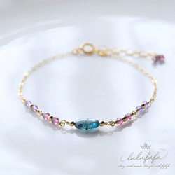 lulufufu◆14kgf◆kyanite & tiny stone bracelet 1枚目の画像