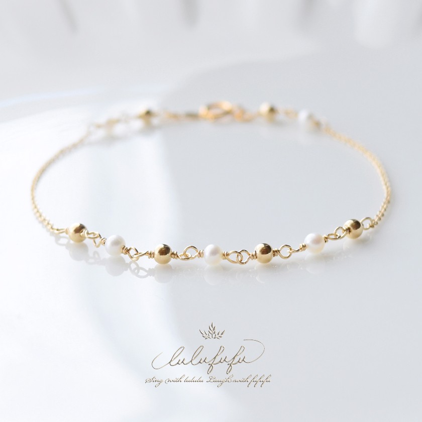 14kgf 星のささやき◇人魚の宝物～小粒パールのブレスレット