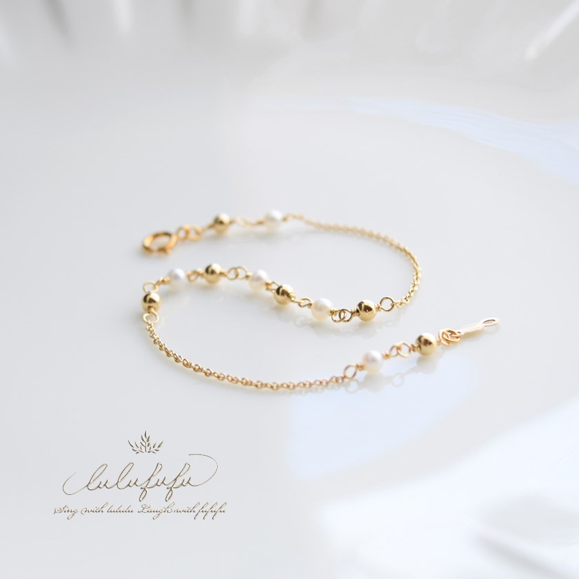 14kgf 星のささやき◇人魚の宝物～小粒パールのブレスレット