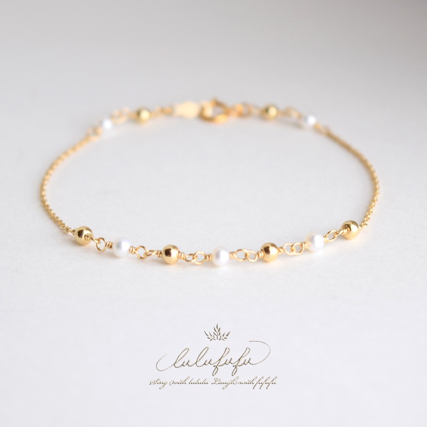 14kgf 星のささやき◇人魚の宝物～小粒パールのブレスレット