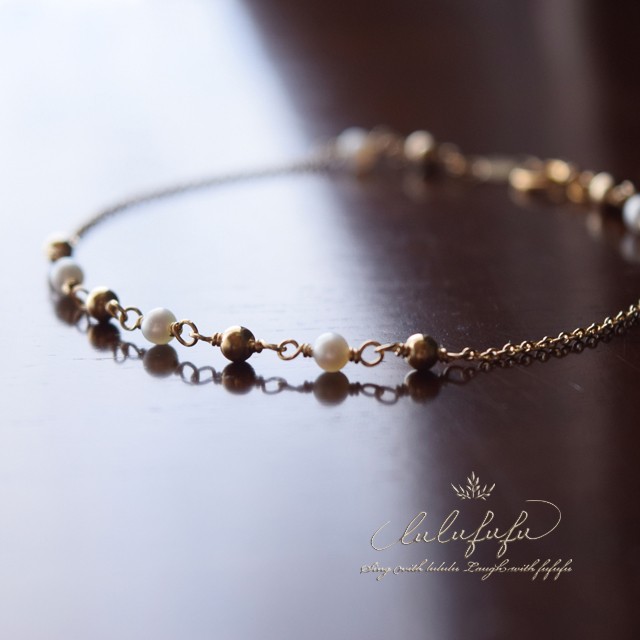 14kgf 星のささやき◇人魚の宝物～小粒パールのブレスレット