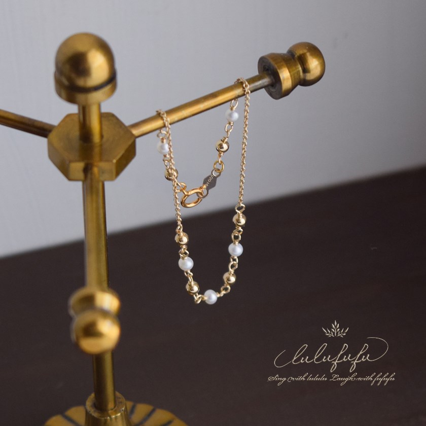 14kgf 星のささやき◇人魚の宝物～小粒パールのブレスレット