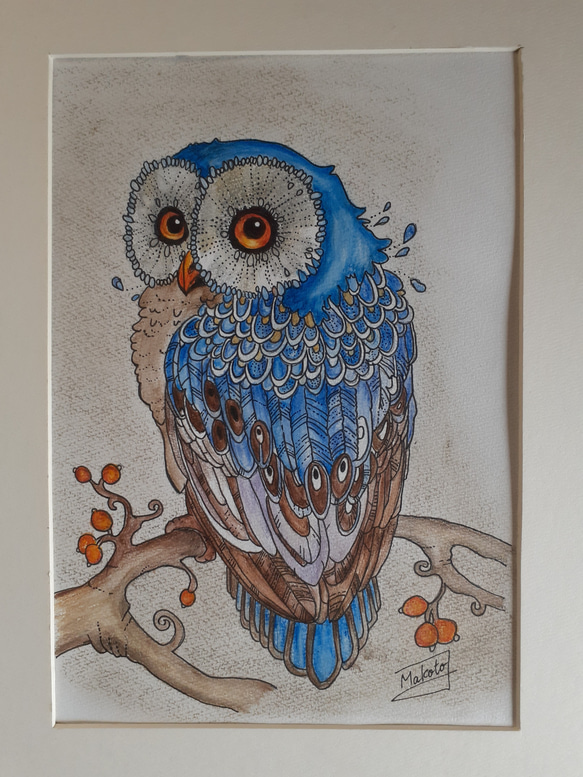 色鉛筆画 フクロウを描いてみた Realistic colored pencil
