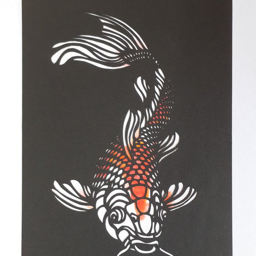 切り絵アート 錦鯉 切り絵 makochin 通販 12192456|Creema 切り絵アート 錦鯉 切り絵 makochin 通販 12192456|Creema