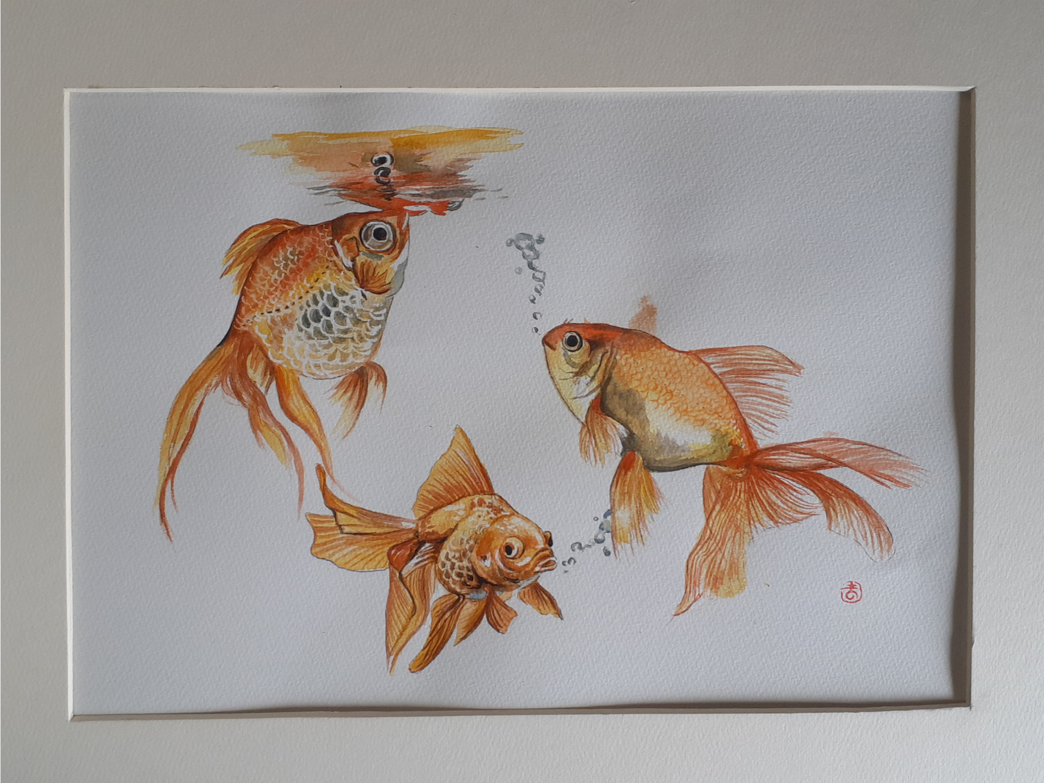 絵画　金魚 水彩画 金魚｜Yahoo!フリマ（旧PayPayフリマ）