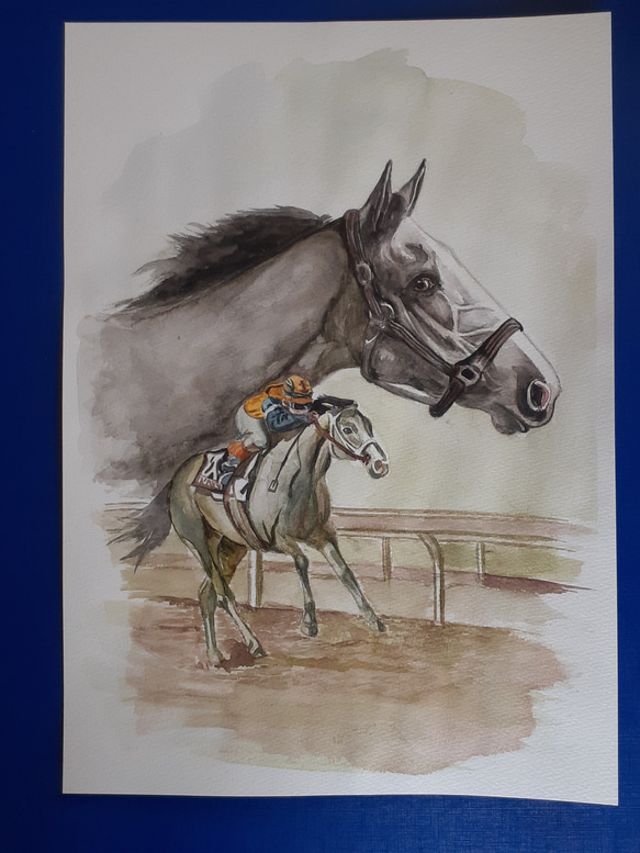 水彩画 競走馬 絵画 makochin 通販 12193558｜Creema(クリーマ)