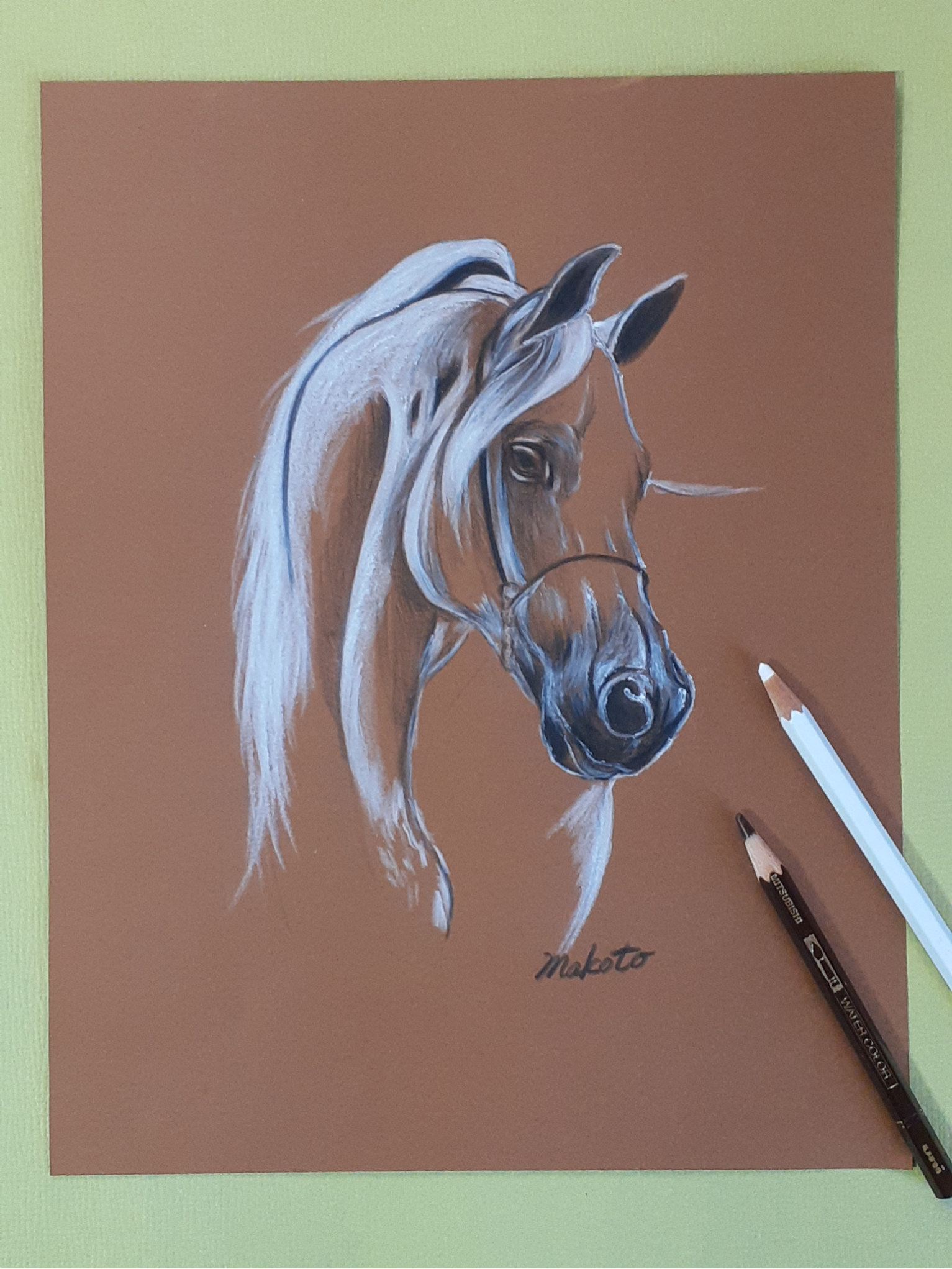 『Composition HT』　現代アート・絵画・ボールペン画・原画・額縁付 原画 1点もの ボールペン画 色鉛筆画 絵画 絵 アート 額入り