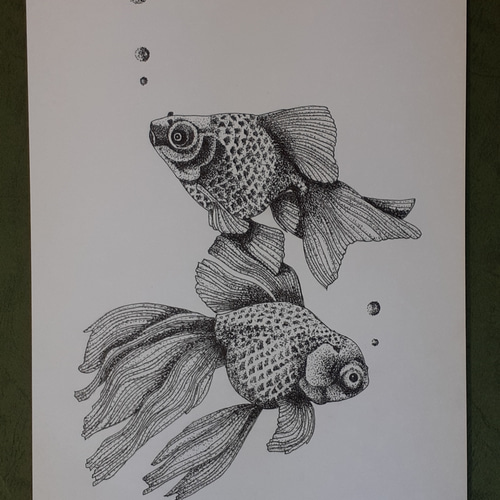 点描画アート 金魚 絵画 makochin 通販 12197043｜Creema(クリーマ)