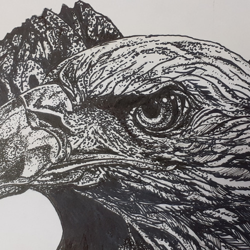 点描画アート ワシ 絵画 makochin 通販 12197065｜Creema(クリーマ)