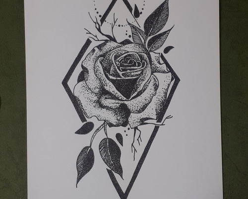 点描画アート 薔薇 絵画 makochin 通販 12197571｜Creema(クリーマ)