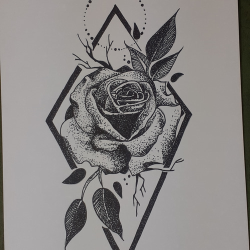 点描画アート 薔薇 絵画 makochin 通販 12197571｜Creema(クリーマ