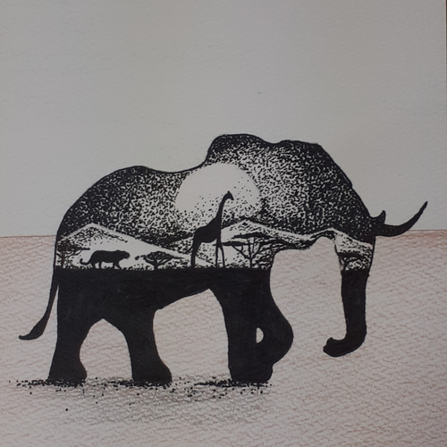 3D点描画アート ゾウ 絵画 makochin 通販 12197669|Creema 3D点描画アート ゾウ 絵画 makochin 通販 12197669|Creema
