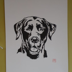 切り絵アート ラブラドールレトリバー 切り絵 makochin 通販