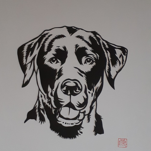 切り絵アート ラブラドールレトリバー 切り絵 makochin 通販