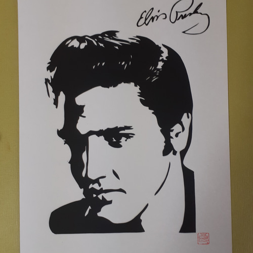 切り絵アート エルビス・プレスリー 切り絵 makochin 通販 12199067