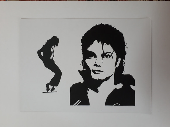 切り絵アート　マイケルジャクソン 1枚目の画像