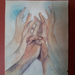 水彩画 絆 絵画 makochin 通販 12202571｜Creema(クリーマ)